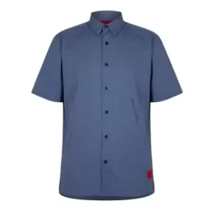 Image of Hugo Ebor Short Sleeve Shirt - Blue