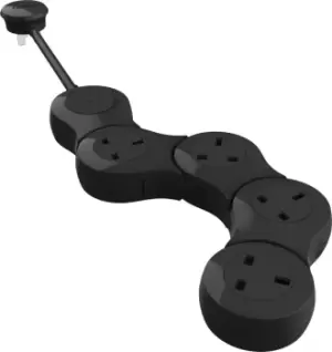 Image of Quirky Pivot Power Junior Flexible 4-Socket Extension Lead - 0.6m