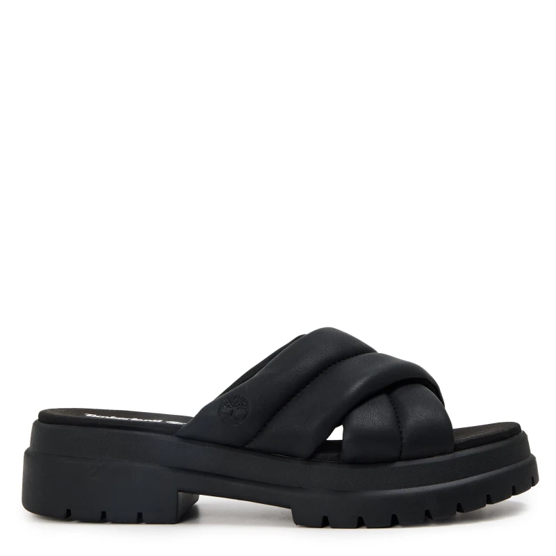 Image of Timberland Womens Slide Black Flat Sandals Blk Full Grain female 4 (37)