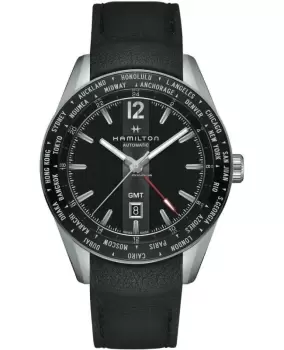 Image of Hamilton Broadway GMT Black Dial Automatic Mens Watch H43725731 H43725731