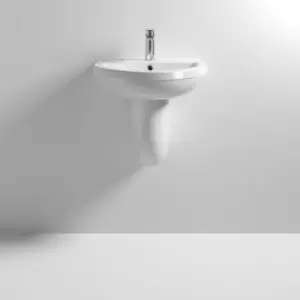 Image of Harmony Basin and Semi Pedestal 500mm Wide - 1 Tap Hole - Nuie