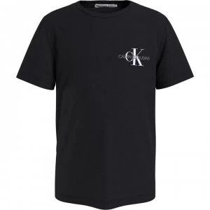 Image of Calvin Klein Junior Boys Chest Monogram T Shirt - Black BEH