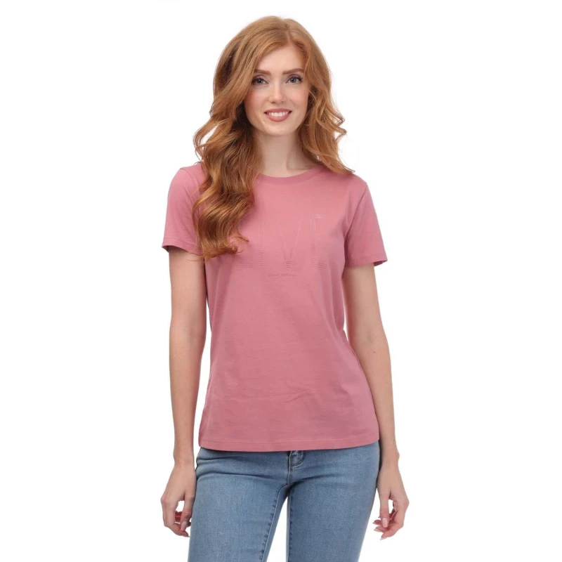 Image of Armani Crewneck T-Shirt - Pink Pink 8