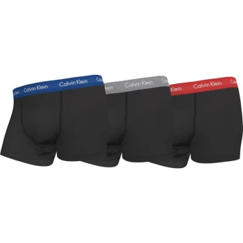 Image of Calvin Klein Pack Cotton Stretch Trunks - Blu/Silv/Red