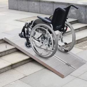 Image of HOMCOM Folding Aluminum Ramp Wheelchairs/Scooters/Pet Mobility Ramp W/Handle 40"