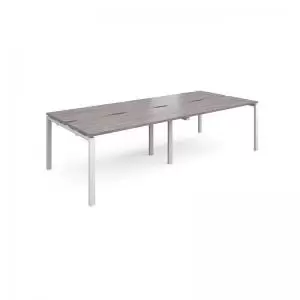 Image of Adapt double back to back desks 2800mm x 1200mm - white frame and grey