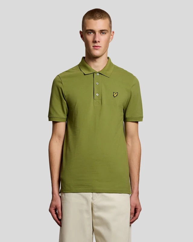 Image of Lyle & Scott Mens Cotton Polo Shirt in Green