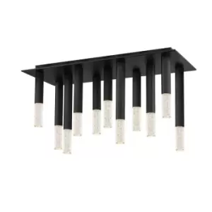 Image of One Integrated LED Semi Flush Ceiling Light, Matt Black, 11x 4950LM 3000K