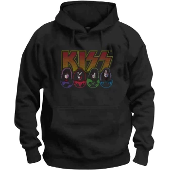 Image of KISS - Logo, Faces & Icons Unisex Small Hoodie - Black