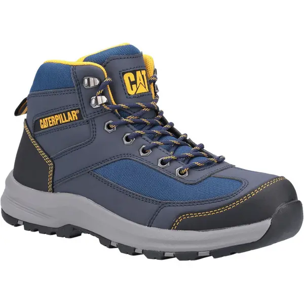 Image of CAT Workwear Mens Elmore Mid Safety Hiker Work Boots UK Size 13 (EU 47) NAVY CAT748-NAVY-13