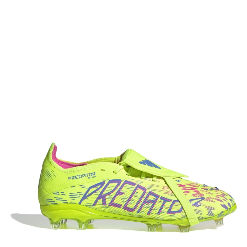 Image of adidas Predator Elite Fold-Over Tongue Childrens Firm Ground Football Boots Yellow/Pink male C10 (28)