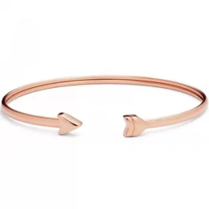 Image of Ladies Fossil Rose Gold Plated Vintage Motif Bangle