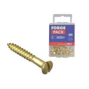 Image of ForgeFix Wood Screw Slotted Raised Head ST Solid Brass 1" x 6 Forge Pack 20