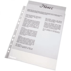 Image of Esselte A4 Plastic Pocket 21 Holes 80 Microns Transparent (100 Pack)