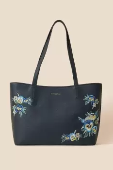 Image of Floral Embroidered Tote Bag