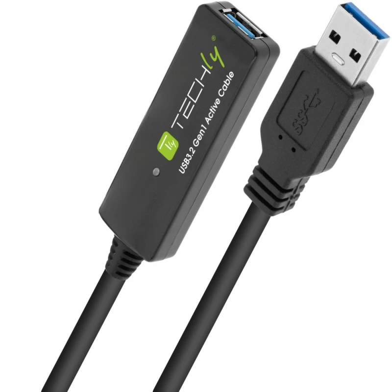 Image of Techly ICUR30100G USB cable USB 3.2 Gen 1 (3.1 Gen 1) 10 m USB A Black