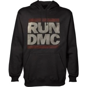 Image of Run DMC - Logo Unisex Medium Pullover Hoodie - Black