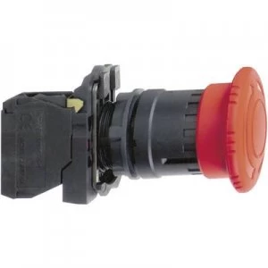 Image of Schneider Electric XB5AT845 Kill switch Front ring (steel), + kill switch, round, reset function, lockable 120 V AC 6 A 1 breaker, 1 maker IP66, IP67,