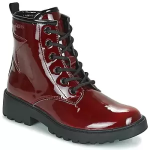 Image of Geox CASEY Girls Childrens Mid Boots in Bordeaux - Sizes 10 kid,11 kid,11.5 kid,12 kid,13 kid,1 kid,1.5 kid,2.5