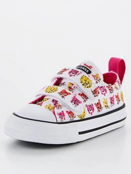 Image of Converse Chuck Taylor All Star Jungle Cat 2v Ox Infant Trainer - White/Pink , White/Pink, Size 5