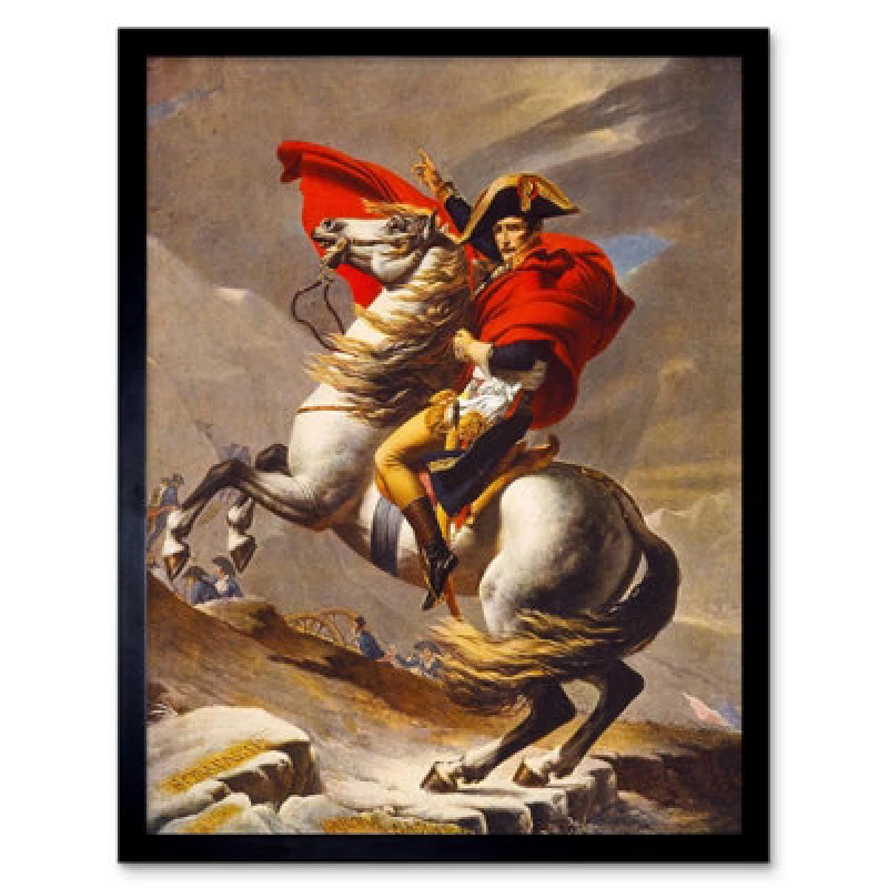 Image of Artery8 Napoleon Bonaparte Emperor France Alps Horse Framed Wall Art Print