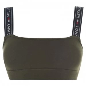 Image of Tommy Bodywear Logo Strap Bra - Olive Night 30
