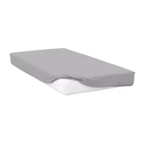 Image of Belledorm Premium Blend 500 Thread Count Fitted Sheet (Single) (Platinum)