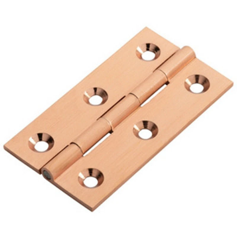 Image of Loops PAIR 64 x 35 x 2mm Cabinet Hinge Modern Satin Copper Cupboard Door Copper