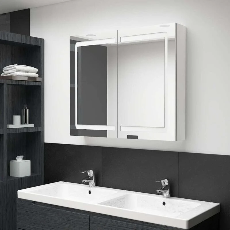 Image of VIDAXL LED Bathroom Mirror Cabinet Shining White 80x12x68cm Vidaxl 8720286332801