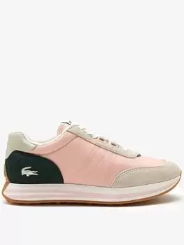 Image of Womens Lacoste L-Spin Leather and Textile Trainers Size 5 UK Light Pink / Green
