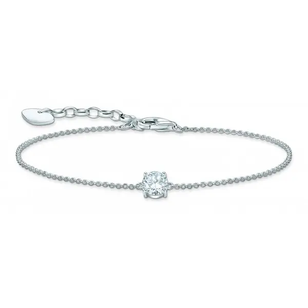 Image of Thomas Sabo Sterling Silver Basics White Zirconia Bracelet A2156-051-1