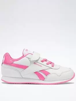 Image of Reebok Royal Classic Jog 3 Shoes, White/Pink, Size 2.5 Older