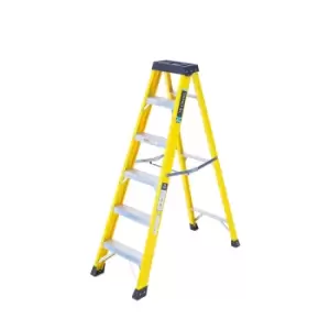 Image of TB Davies 6 Tread Heavy-Duty Fibreglass Swingback Step Ladder