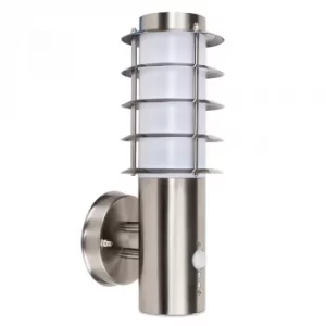 Image of Wharf IP44 Wall Lantern with PIR in Brushed Chrome