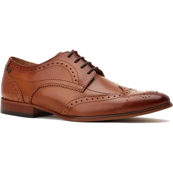 Image of Base London Barbera Brogue Shoe - Brown