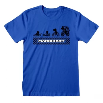 Image of Mario Kart - Silhouette Unisex Medium T-Shirt - Navy