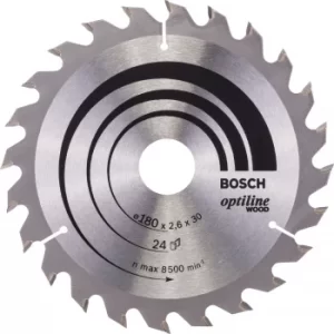Image of Bosch Optiline Wood Cutting Saw Blade 180mm 24T 30mm