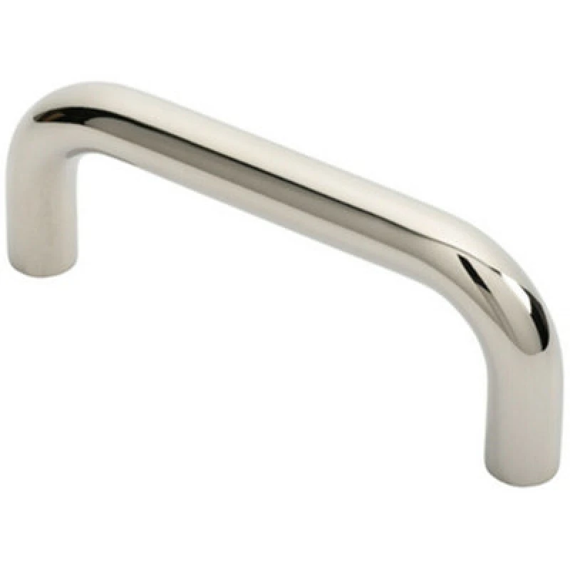 Image of Loops Round D Bar Pull Handle 169 x 19mm 150mm Fixing Centres Bright Steel Metallics unisex