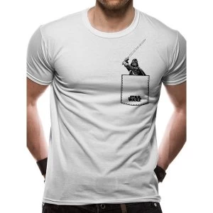 Image of Star Wars - Unisex Small Vader Saber T-Shirt (White)