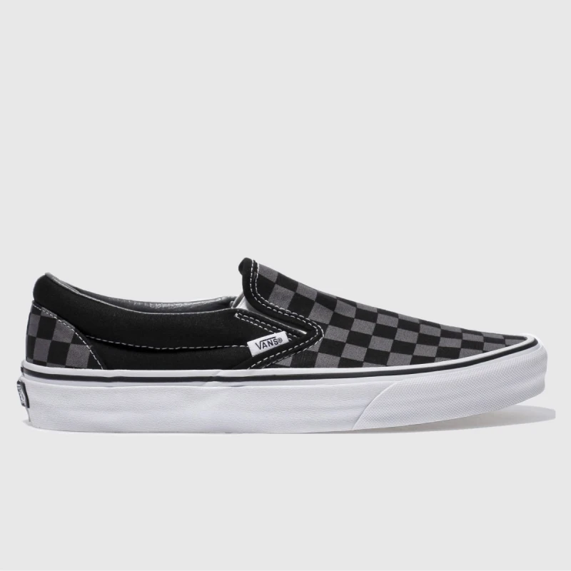 Image of Vans Classic Slip-On Checkerboard Sneakers Black grey EU46 Men