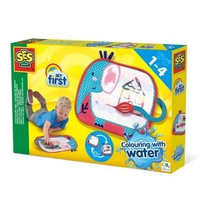Image of SES Creative Childrens My First Colouring with Water Colouring Mat Elephant Activity Set