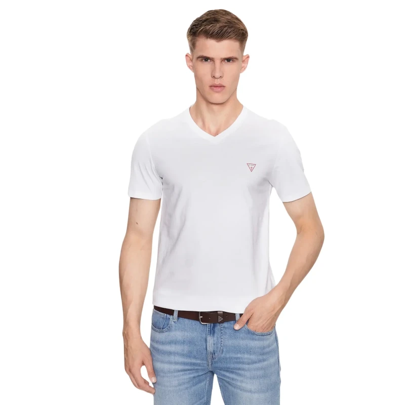 Image of Guess V-neck T-Shirt Guess Core Blanc Male L