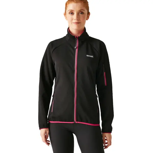 Image of Regatta Womens Ravenhill Full Zip Fleece Jacket 10 - Bust 34' (86cm) Black/Pink Potion RWA625-06F-10
