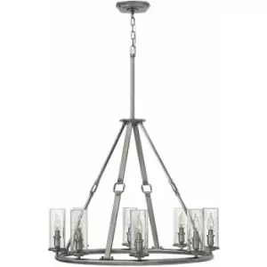 Image of Loops - 8 Bulb Chandelier LIght Polished Antique Nickel LED E14 60W