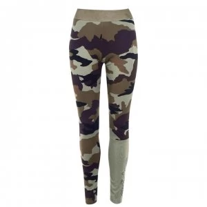 Image of adidas Womens Climalite Fc Printed Leggings - LegacyGreen/Blk