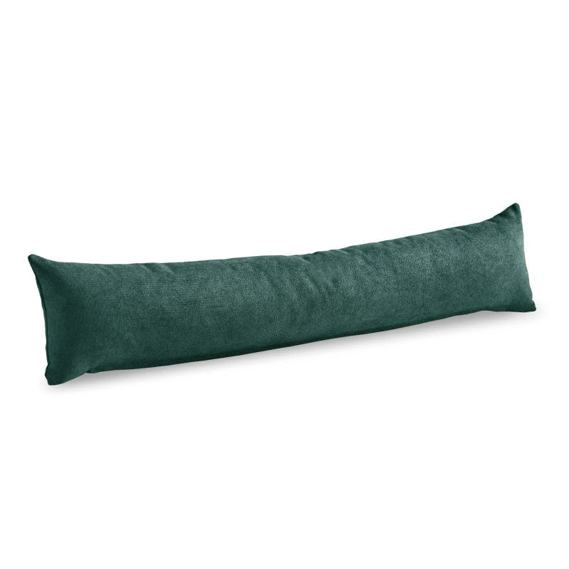 Image of Essential Living Velvet Chenille Draught Excluder 90cm x 15cm x 15cm Green ZWAYDEGRN