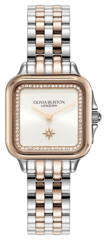 Image of Olivia Burton 24000125 Grosvenor (28mm) White Square Dial / Watch