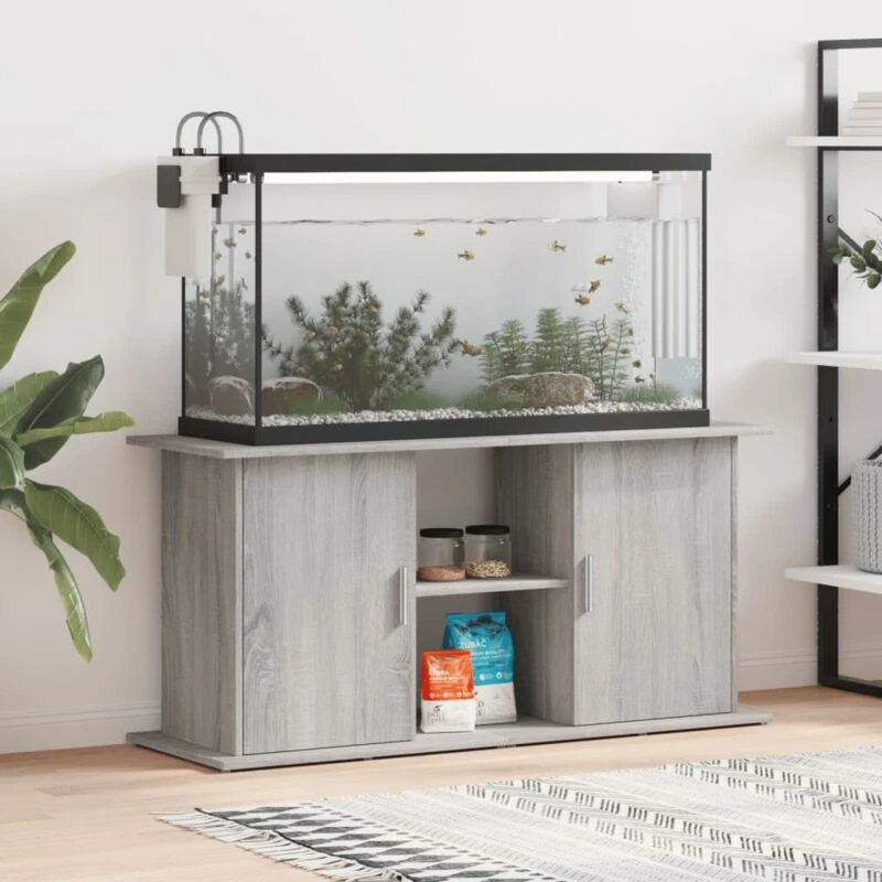 Image of VIDAXL Vidaxl - Aquarium Stand Grey Sonoma 121x41x58cm Engineered Wood 8720845418236