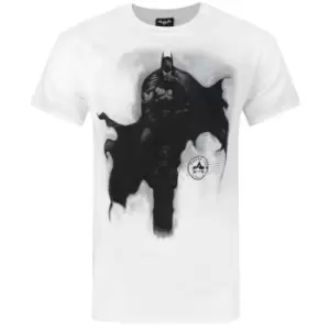 Image of Arkham City Mens Batman Tower T-Shirt (S) (White)