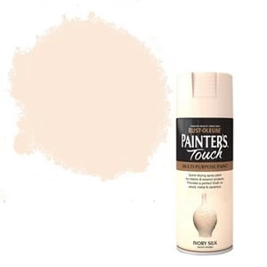 Image of Rust-Oleum Painter's touch Ivory silk Satin Multi-surface Decorative spray Paint 400ml